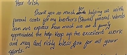 A Thank You Message from Davids Family
